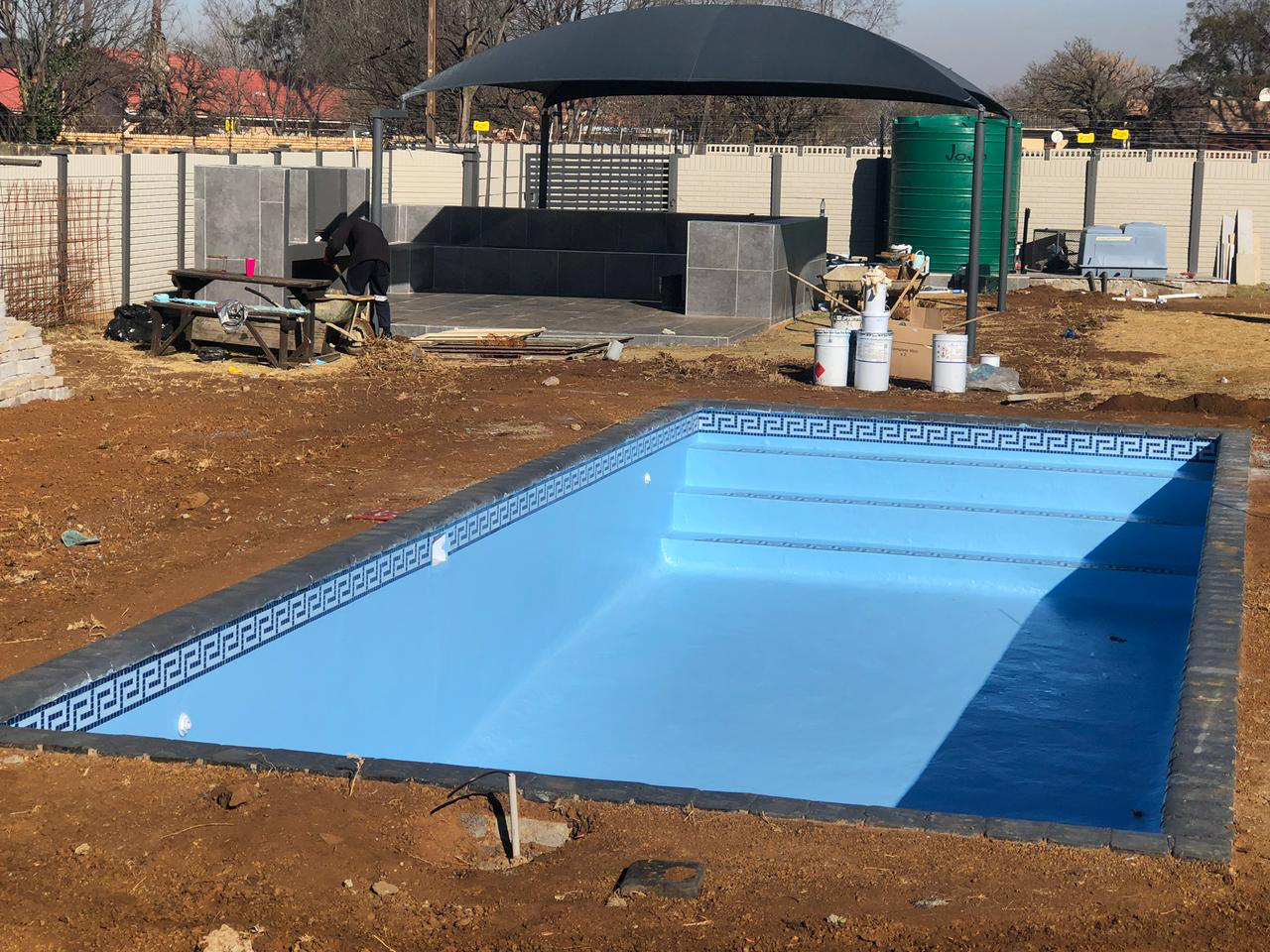 Finished marbelite installation