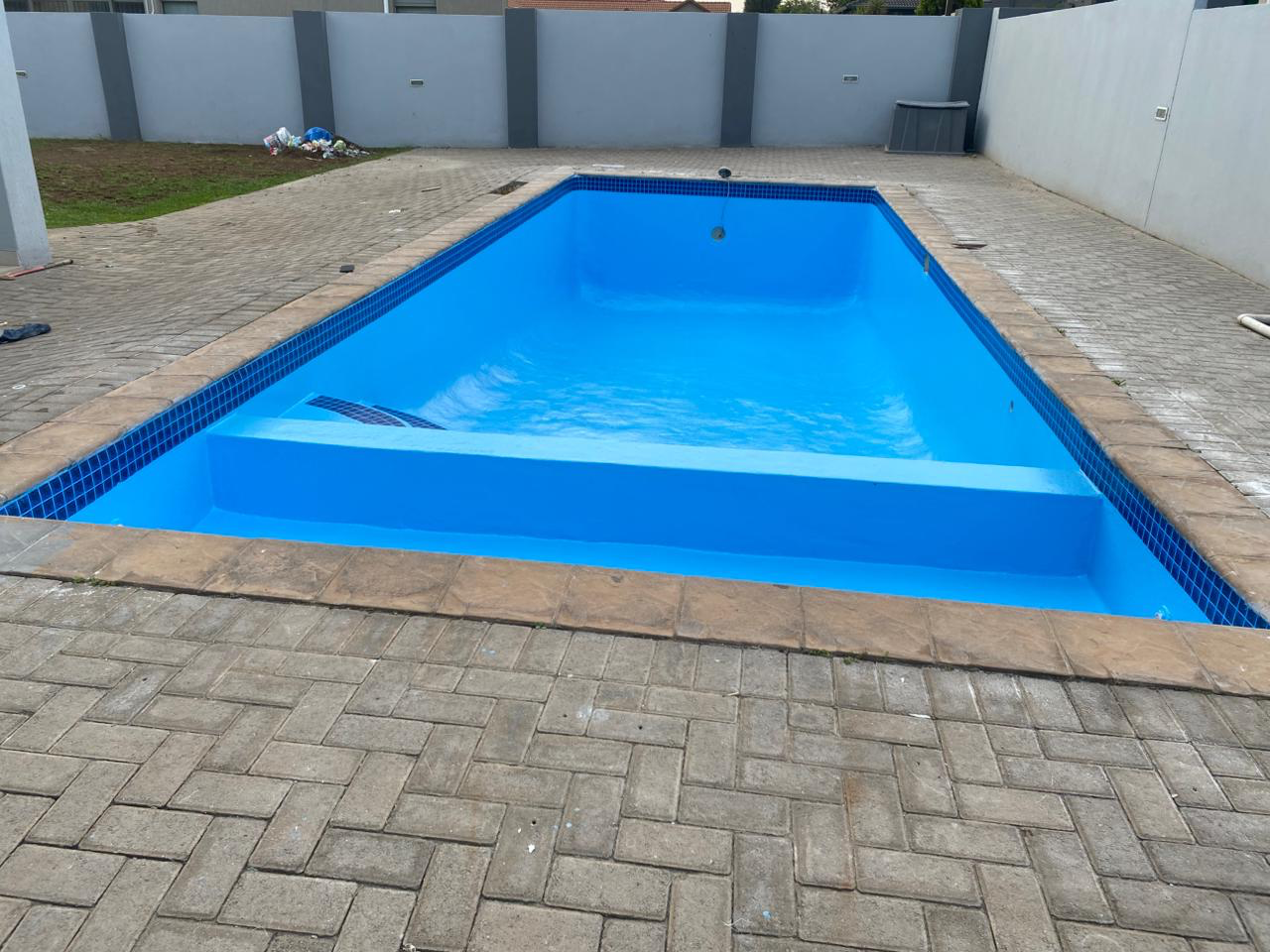 Freshly finished marbelite pool