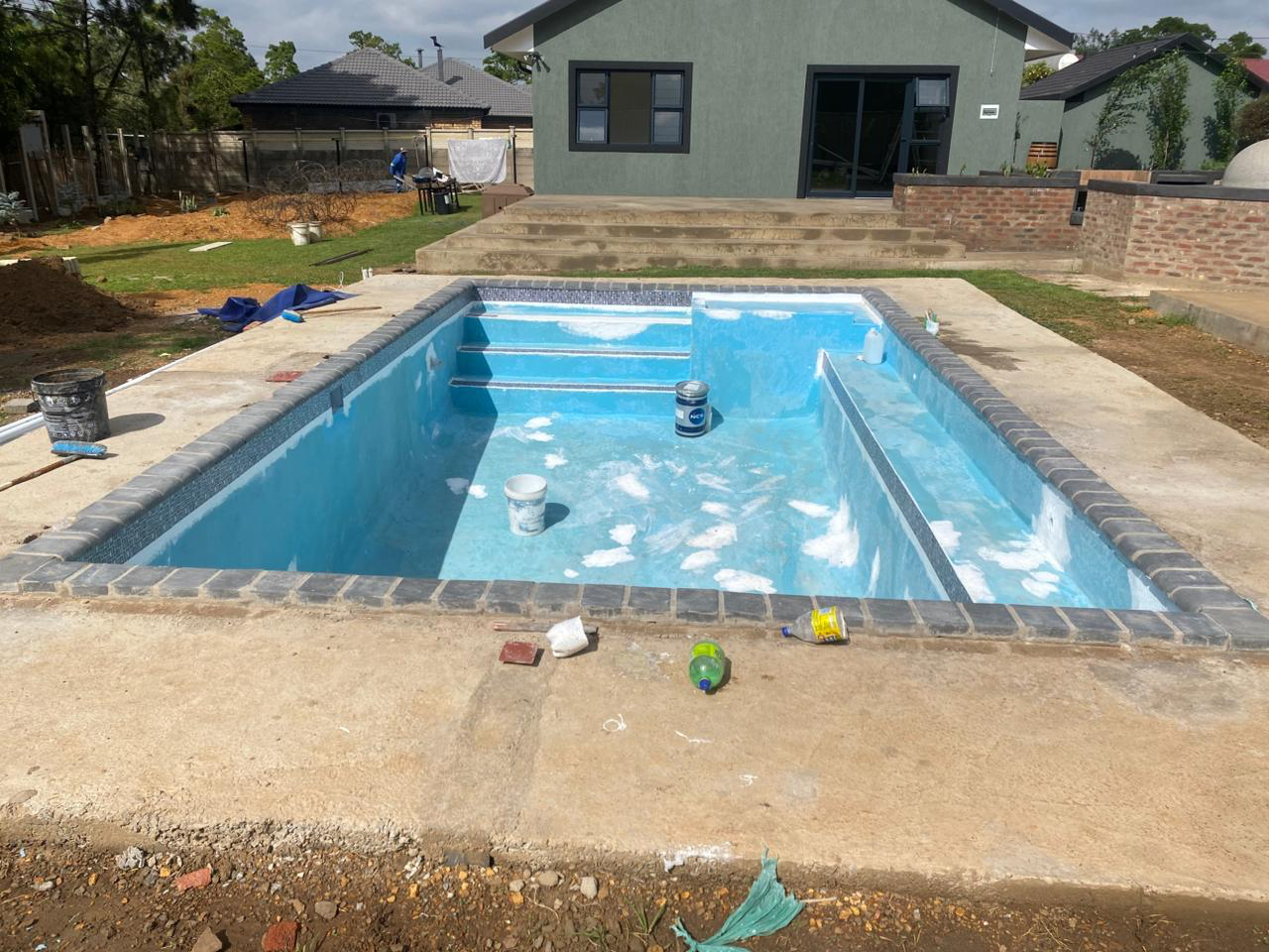 Hand-finished plaster steps