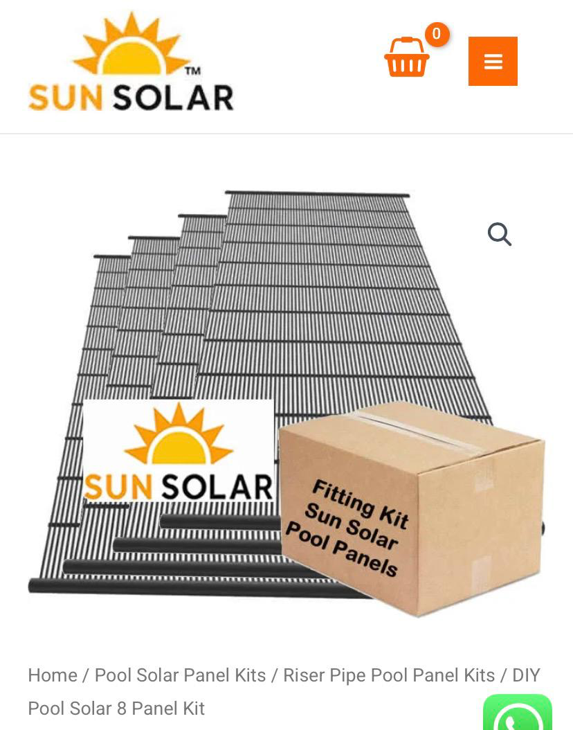 Solar pool heating panel kit
